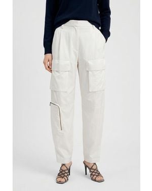Brunello Cucinelli Off Relaxed Cargo Trousers, Brand Size 42 (Us - White