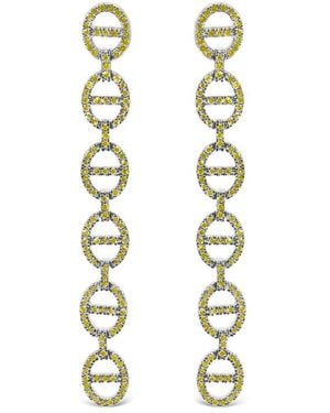 Haus of Brilliance Sterling 1.0 Cttw Diamond Linked Circle Drop Earrings - Metallic