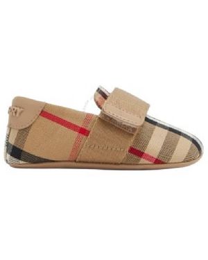 Burberry Josie Check Cotton Blend Baby Pre-Walkers, Brand Size 15 - Brown