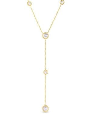 Roberto Coin 18K Diamonds By The Inch 5 Station Y Necklace - White