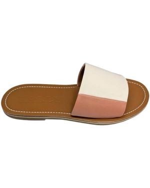Bally Bianka Leather Flat Sandals, Brand Size 37 Us - Brown