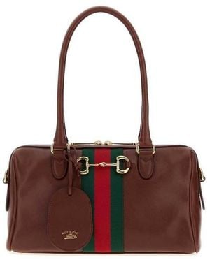 Gucci Horsebit Shoulder Bag - Red