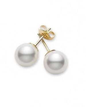 Mikimoto 18K Akoya Pearl Stud Earrings 4-4.5Mm- A - Metallic
