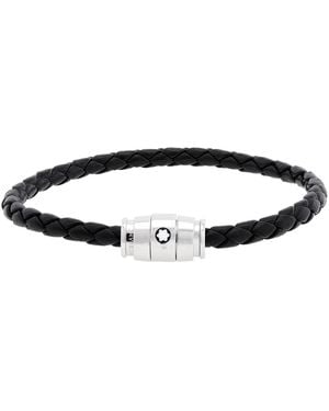Montblanc Steel & Leather Bracelet - Black