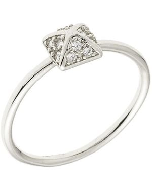 Sole du Soleil Lupine Collection 18K Wg Plated Geo Fashion Ring - Metallic