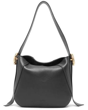 Lanvin Black Leather Melodie Hobo Bag