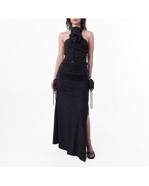 Burberry Rose Wool Halterneck Dress, Brand Size 10 Us - Black