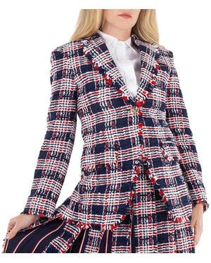 Thom Browne Sportcoat Check Tweed Blazer, Brand Size 38 (Us Size 2) - Blue