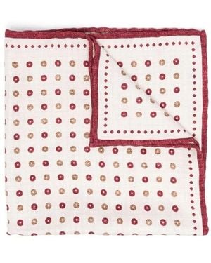 Brunello Cucinelli Silk Patterned Pocket Square - Red
