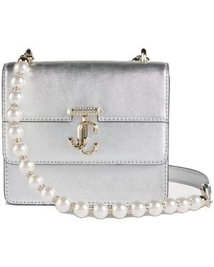 Jimmy Choo Xs Avenue Quad Metallic Leather Crossbody Bag - Grey