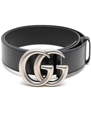 Gucci Gg Belt With Double G Buckle - Black