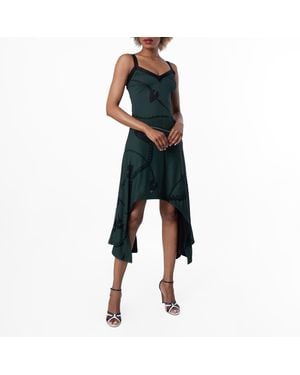 Burberry Asymmetrical Hem Jacquard Maxi Dress, Brand Size 8 Us - Blue