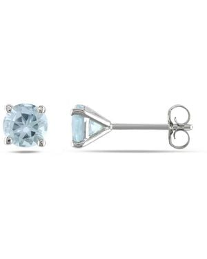 Amour Aquamarine Stud Earrings - Blue