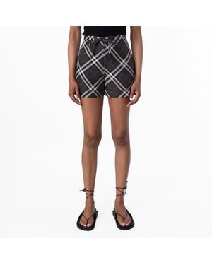 Burberry Check Silk Pyjama Shorts, Brand Size 6 Us - Green