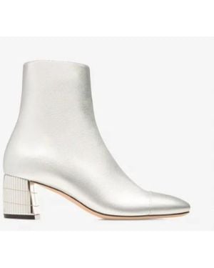 Bally Emme 55 Leather Ankle Boots, Brand Size 36 Us - White