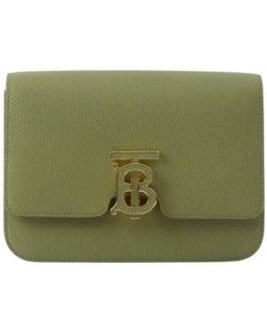 Burberry Small Tb Monogram Leather Bag - Green