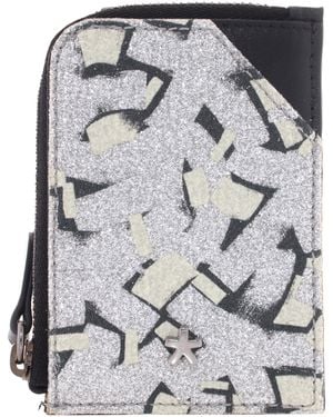 Jimmy Choo Artwork Glitter Fabric Jc Cardholder - Grey