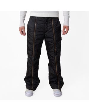 Burberry Paisley Nylon Zip Cargo Trousers, Brand Size 50 Waist - Black