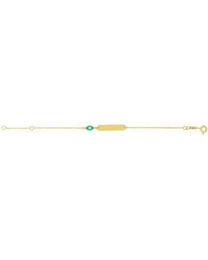 Tresorra 14K Evil Eye Id Bracelet - Metallic