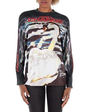 Burberry Graphic-Print Long-Sleeve T-Shirt - Black