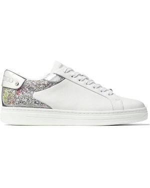 Jimmy Choo Rome/F Leather Low-Top Trainers, Brand Size 34 Us - White