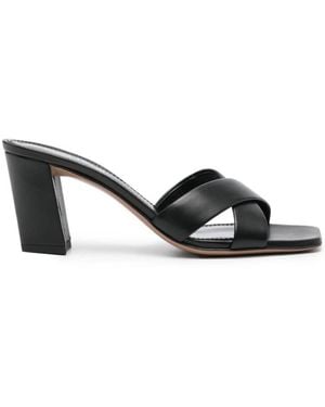 Paris Texas Dafne 70 Leather Mules - Black