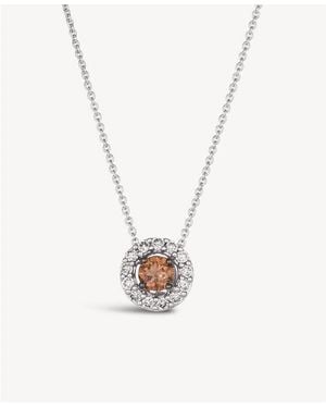 Le Vian Ladies Center Chocolate Pendant Necklace Set - White