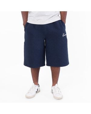 KENZO Logo Embroidered Oversized Shorts - Blue