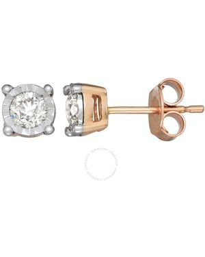DiamondMuse Diamond Muse 0.50 Cttw 10Kt Rose Round Cut Diamond Stud Earrings For - Pink