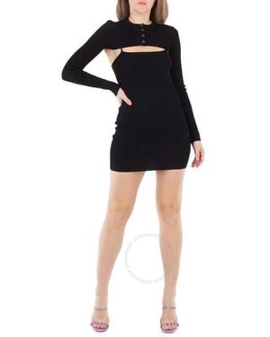 T By Alexander Wang Mini Dress With Cropped Cardigan - Black