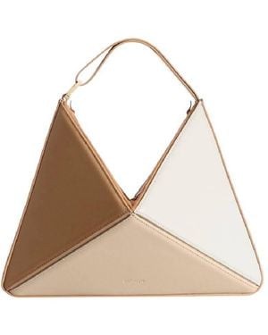 Mlouye Adjustable Shoulder Strap Leather Bag - Natural
