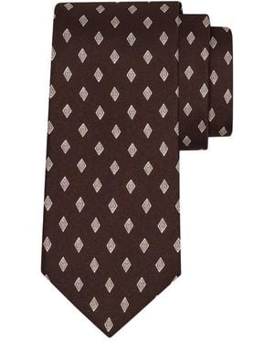 Ferragamo Micro Gancini Print Jacquard Silk Tie - Brown