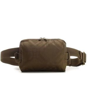 Burberry Chequered Zipped Belt Bag - Brown