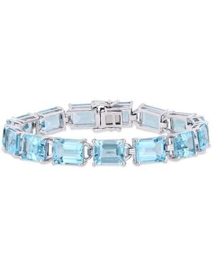 Amour 59 3/4 Ct Tgw Emerald-Cut Sky- Topaz Tennis Bracelet - Blue