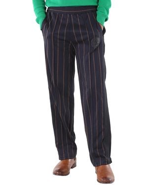 Roberto Cavalli Suede Zebra Stripe-Print Track Pants - Blue
