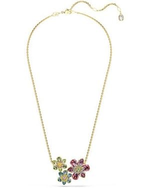 Swarovski Mixed Cuts Flower Idyllia Pendant Necklace - Metallic