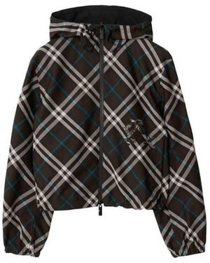 Burberry Check Reversible Cropped Jacket - Black