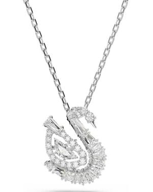 Swarovski Mixed Cuts Swan Pendant Necklace - Metallic