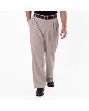 BOSS Straight Waistband Wool Trousers - Grey