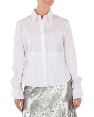 Fendi Corset Design Cotton Poplin Shirt, Brand Size 46 Us - White