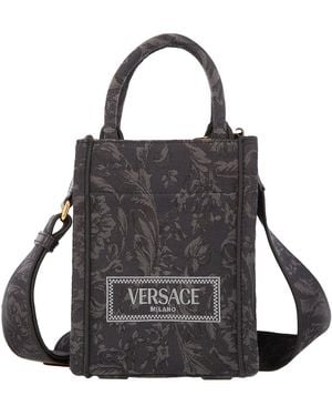 Versace Barocco Athena Mini Tote Bag - Black