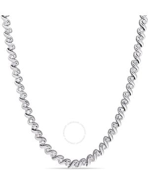 Amour 1 Ct Tw Diamond Tennis Necklace - Metallic