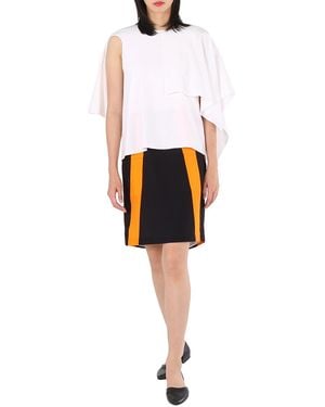 Burberry Ladies Optic Cape Overlay Geometric Print Silk Dress, Brand Size 6 (Us - Black