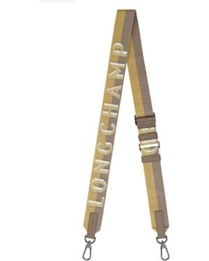 Longchamp Shadow Logo Canvas Shoulder Strap - Metallic