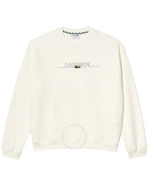 Lacoste Embroidered Logo Crew Neck Sweatshirt, Brand Size 5 - White