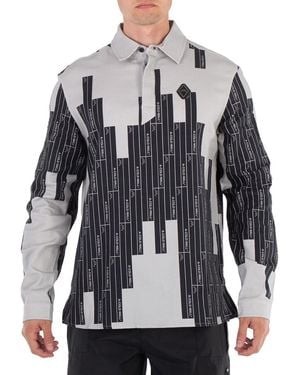 A_COLD_WALL* A Cold Wall Vector Monogram Long-Sleeve Cotton Polo Shirt - Black