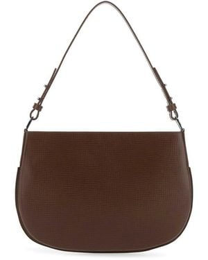 BY FAR Leather Issa Shoulder Bag - Brown