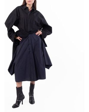 Balenciaga Patch Maxi Cotton Dress, Brand Size 2 - Blue