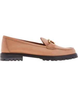 Ferragamo Rolo Gancini Ornament Mocassins - Natural
