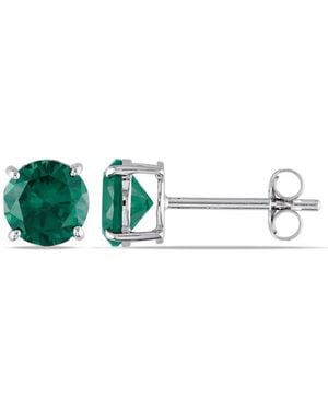 Amour Created Emerald Stud Earrings - Green